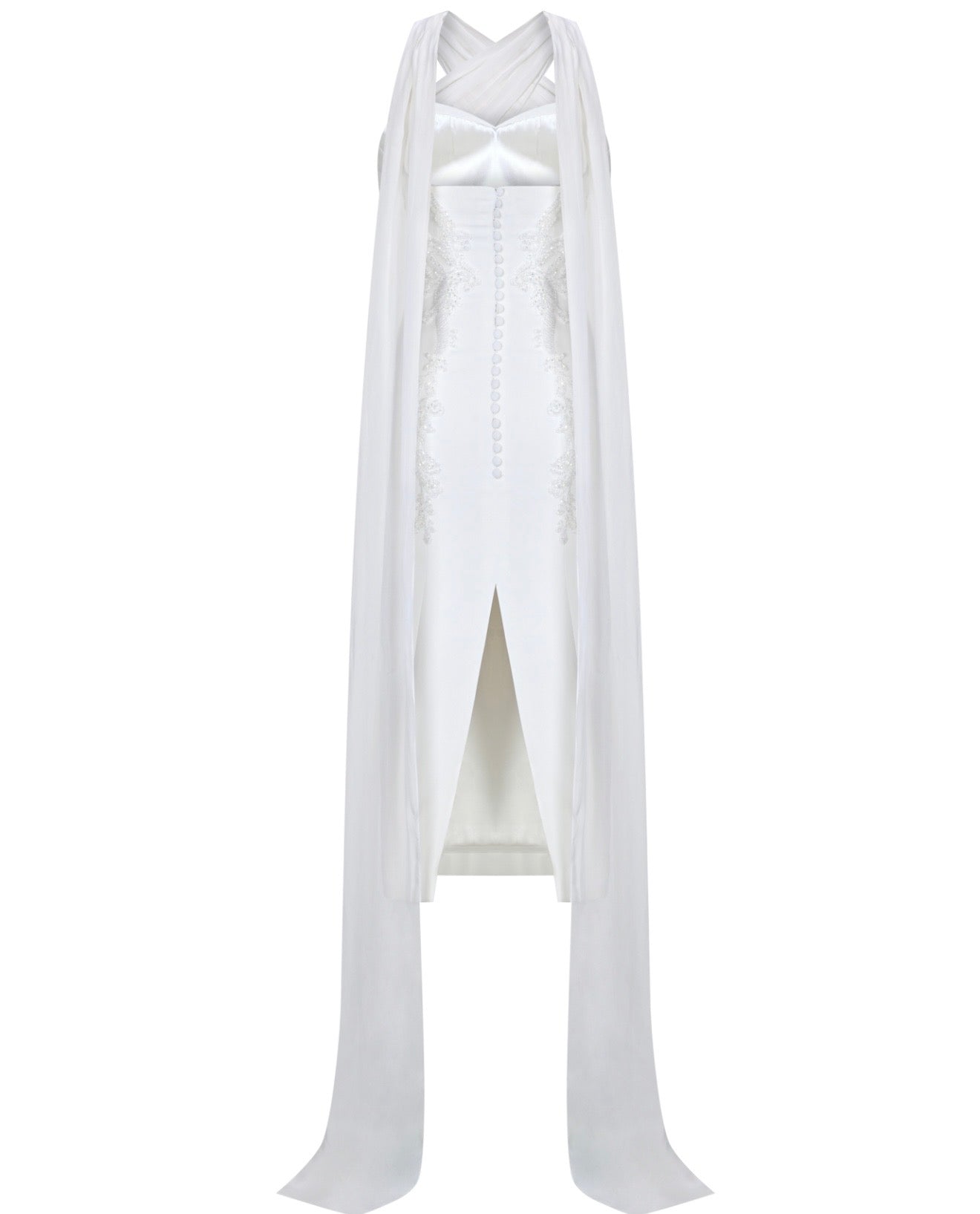 White midi dress