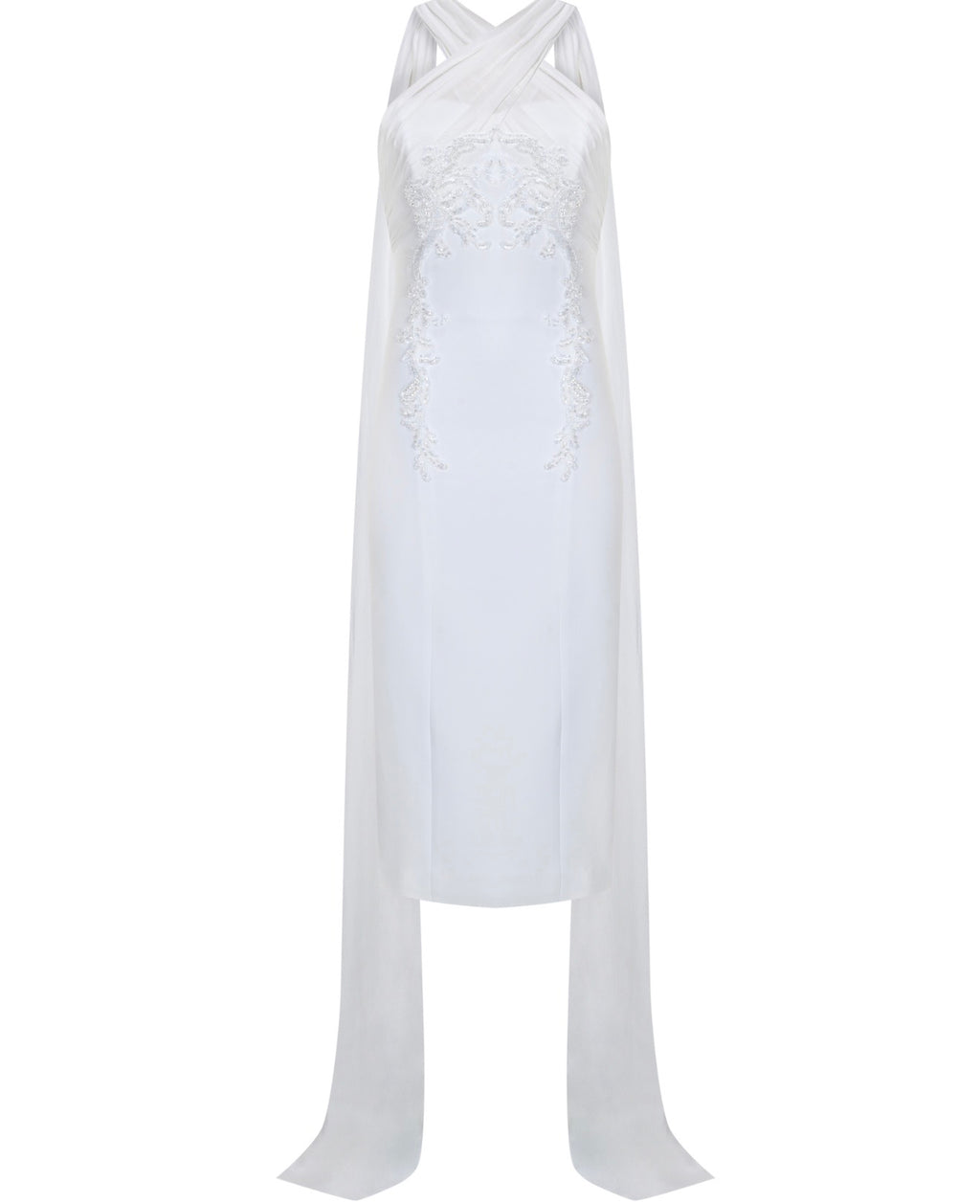 White midi dress