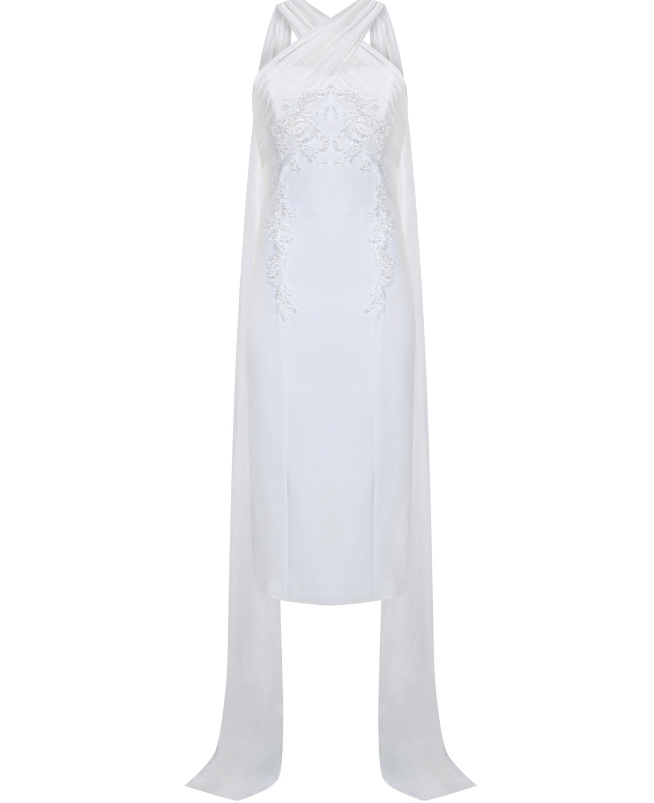 White midi dress